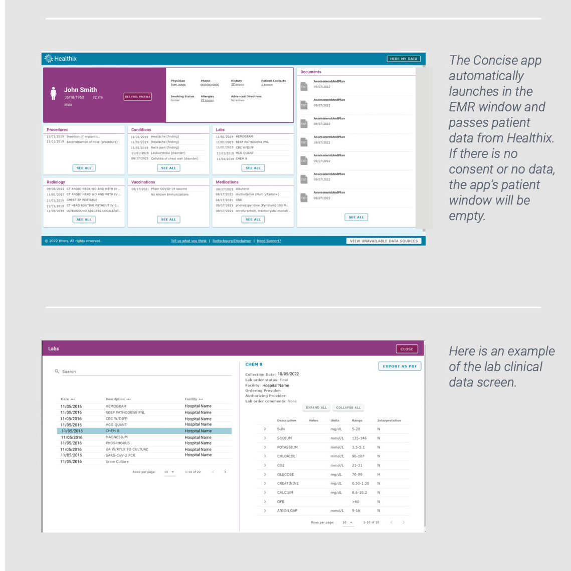 Healthix Concise screenshots